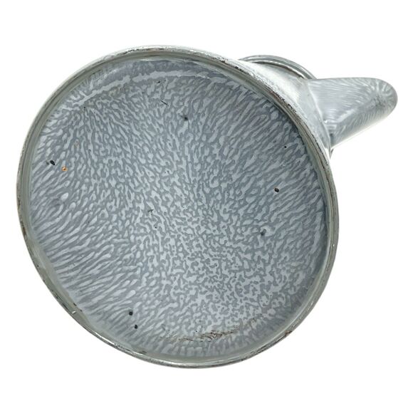 Grey Graniteware Coffee Pot Enamel Vntg Speckled Cowboy Kettle Rustic Farmhouse - Picture 7 of 7